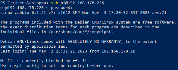 SSH Verbindung zum Raspberry